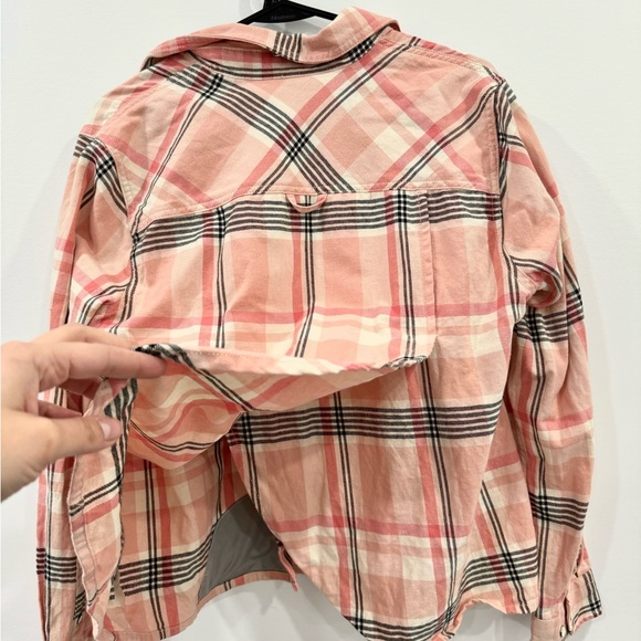 SOLD Duluth Trading Co Flannel Pink Plaid Shirt Womens Size M - Picture 6 of 6